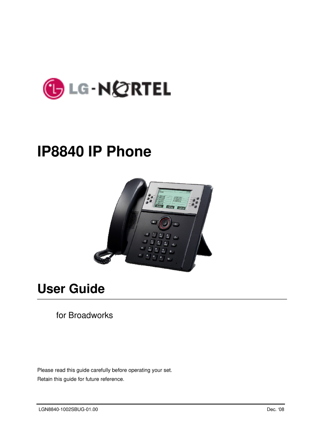 Panasonic manual IP8840 IP Phone 