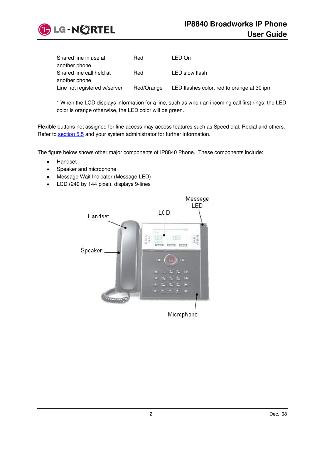 Panasonic manual IP8840 Broadworks IP Phone 