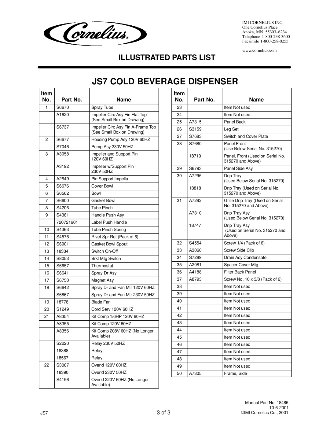 Panasonic JS7 manual Name 