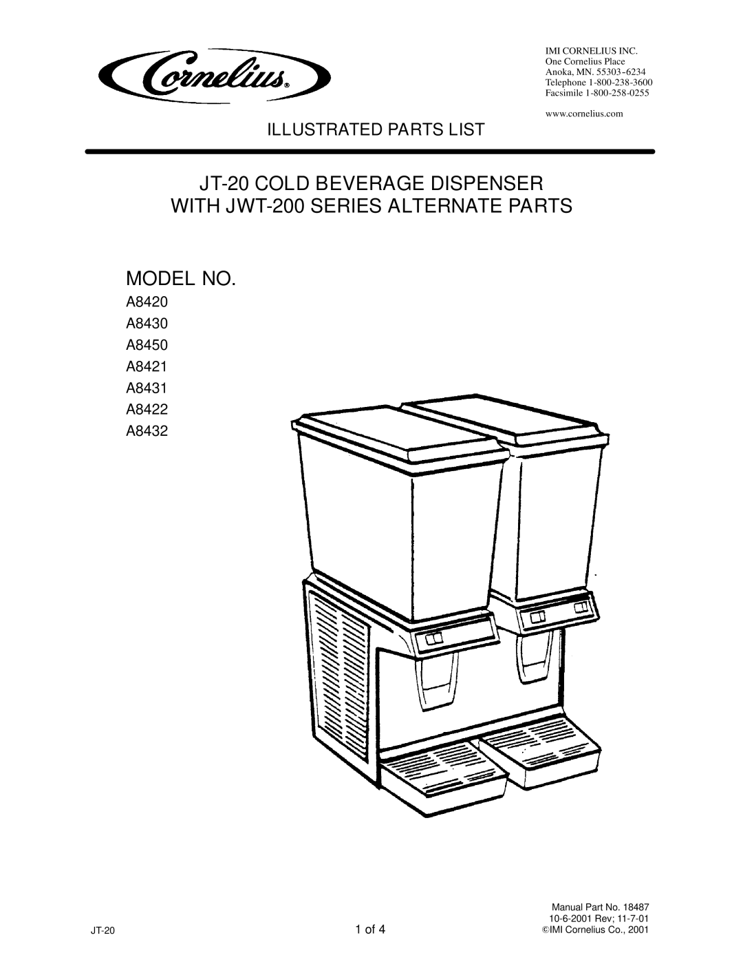 Panasonic JT-20 manual Illustrated Parts List 