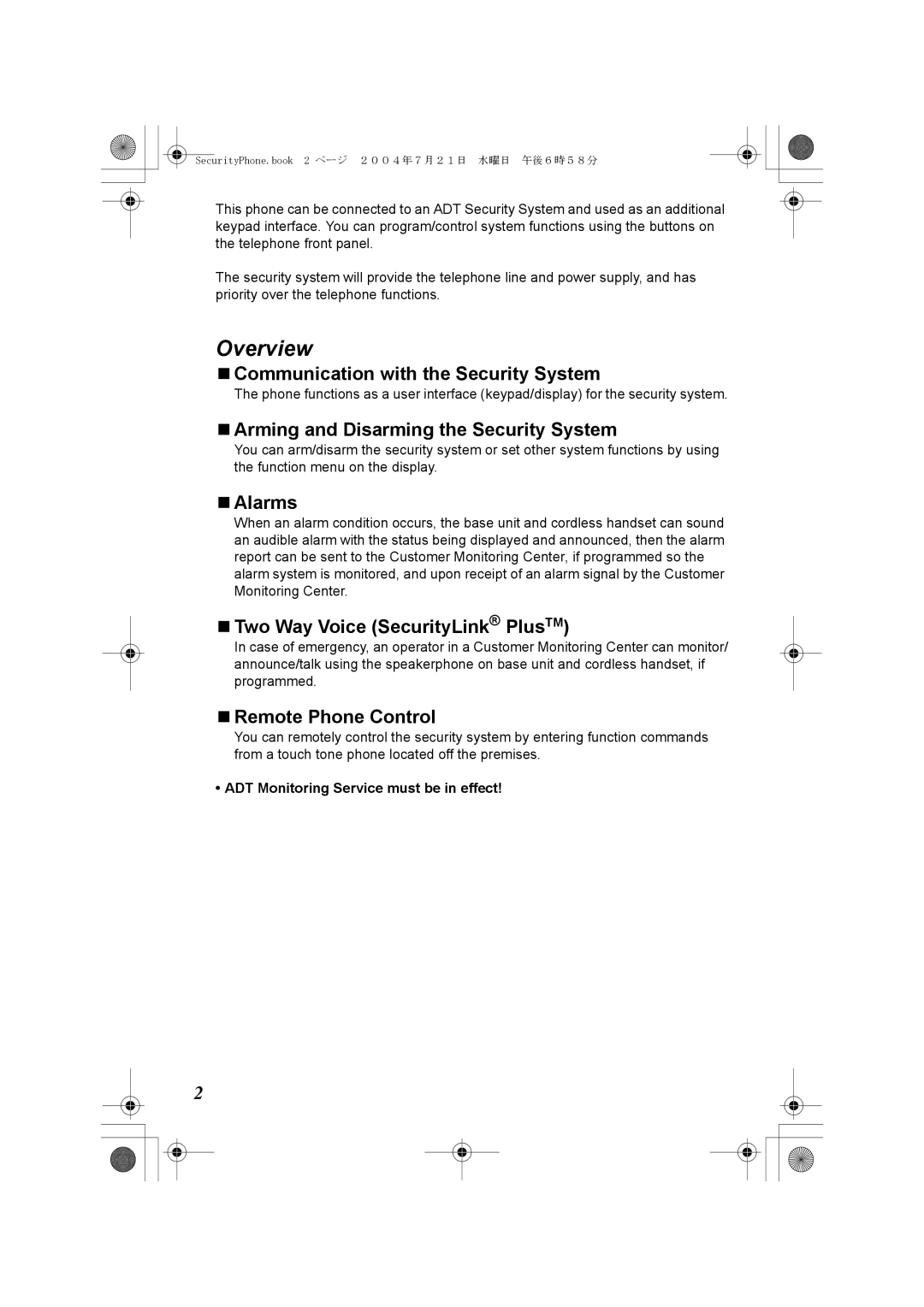 Panasonic K10059 manual Overview 