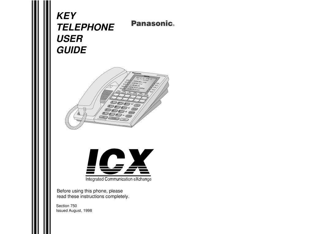 Panasonic KEY TELEPHONE manual KEY Telephone User Guide 