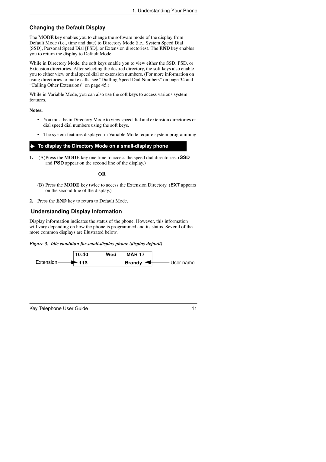 Panasonic KEY TELEPHONE manual Changing the Default Display, Understanding Display Information 