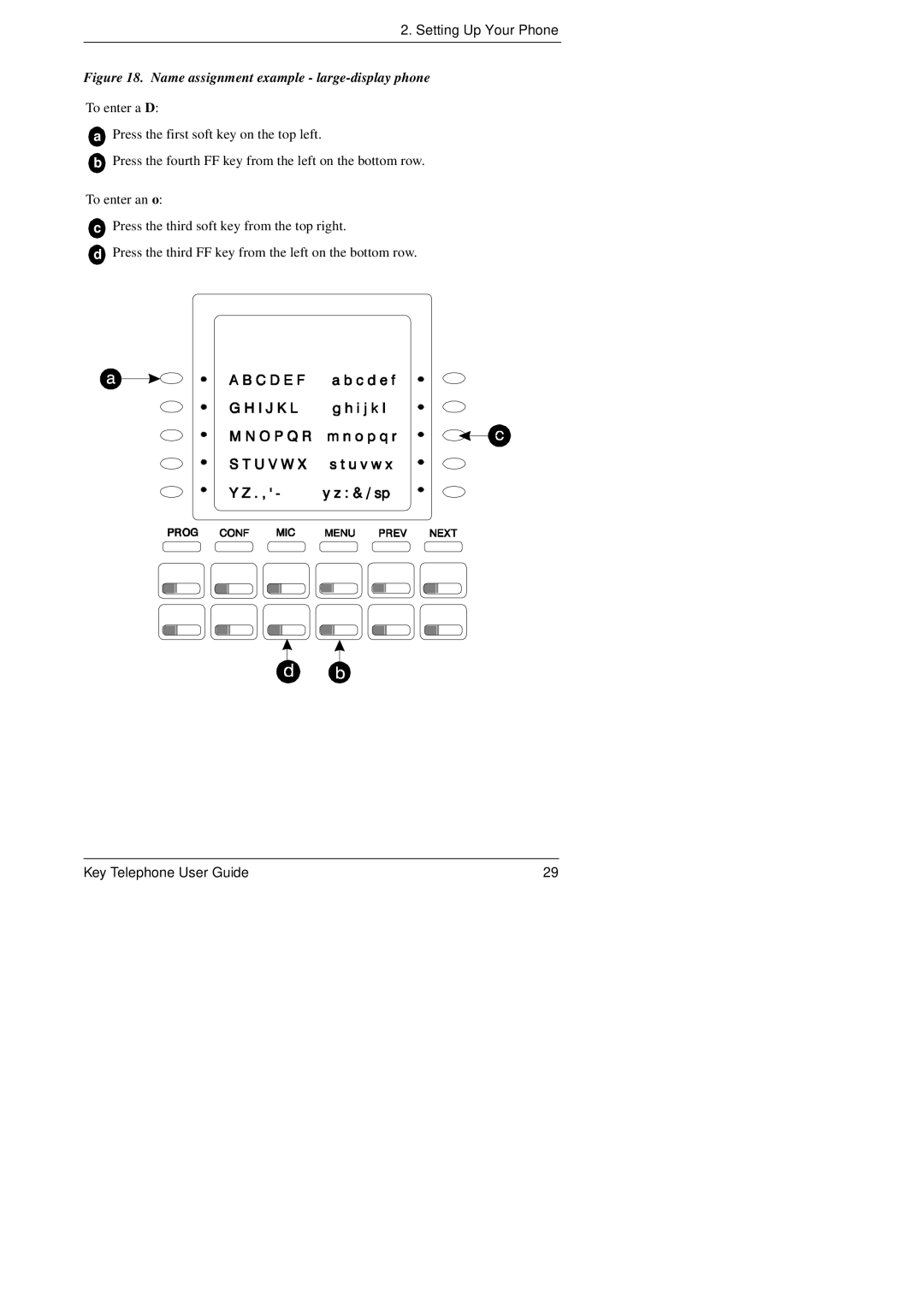 Panasonic KEY TELEPHONE manual Name assignment example large-display phone 