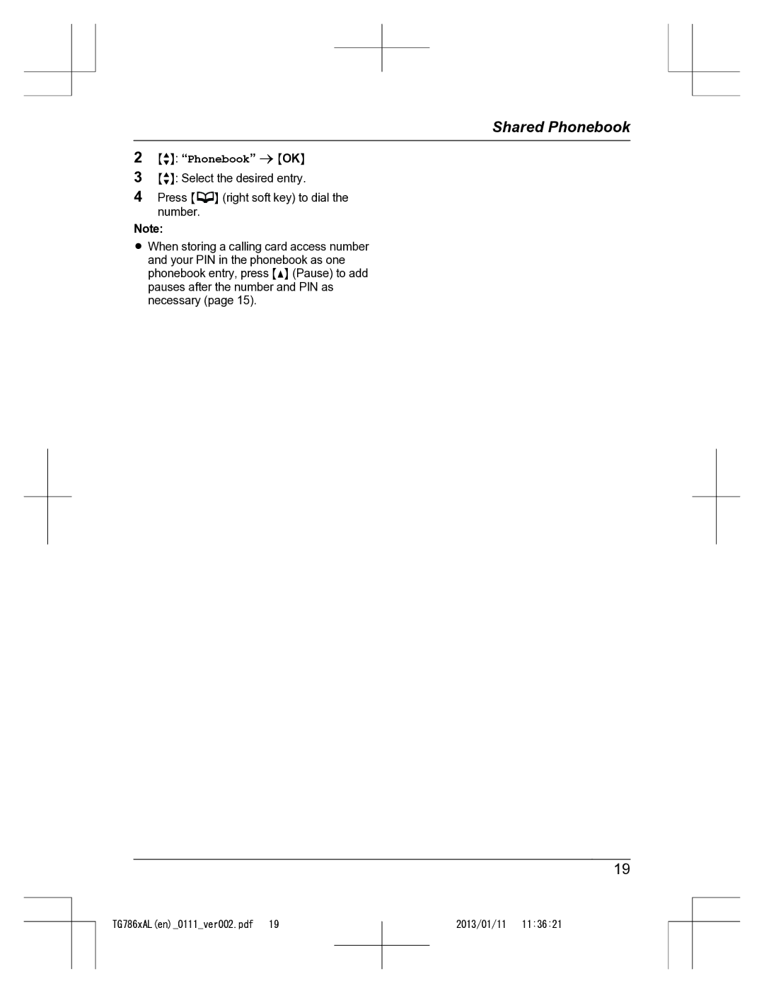 Panasonic KT-TG7861AL operating instructions MbN Phonebook a Mokn 