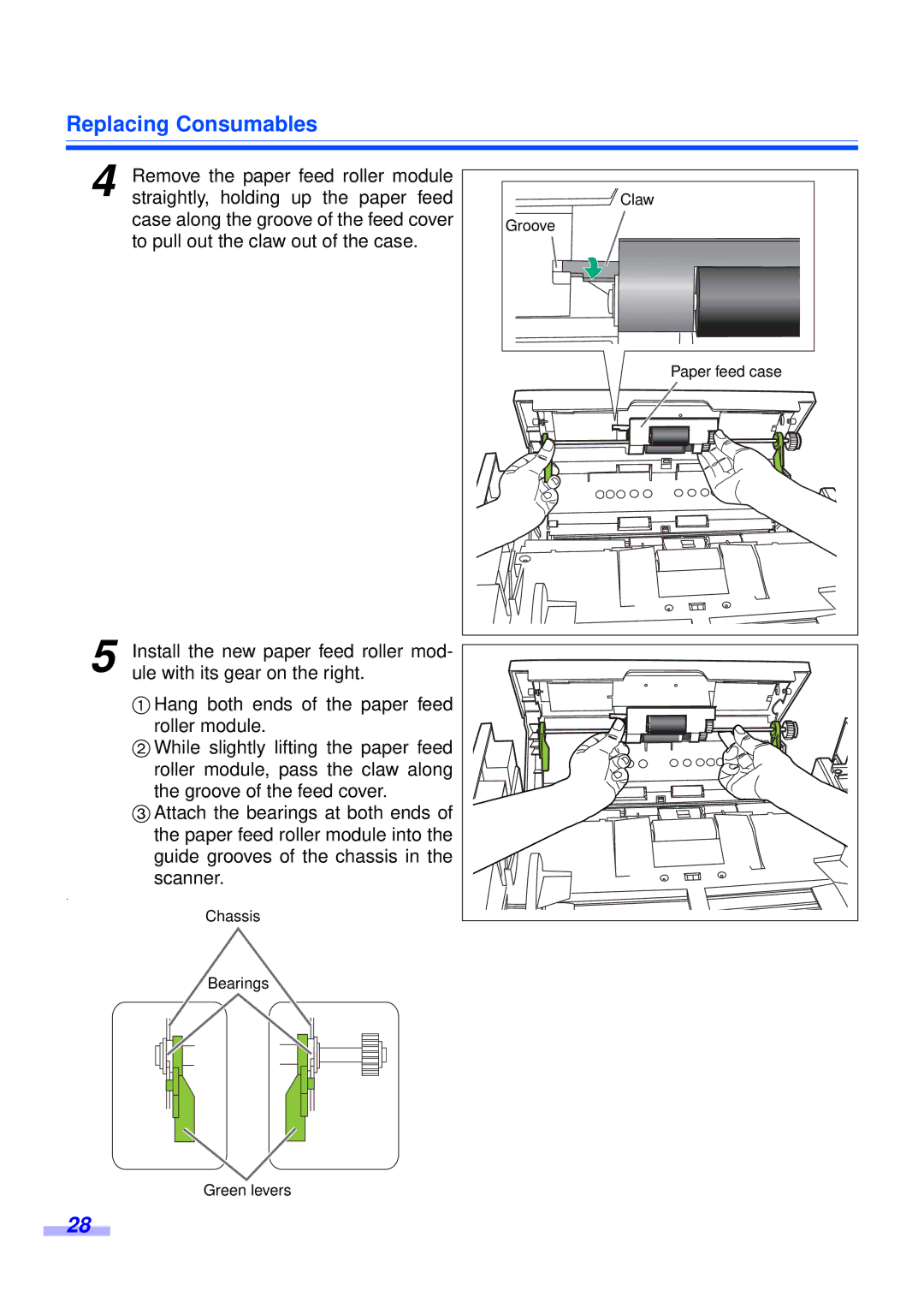 Panasonic KV-S2025CU, KV-S2045CU installation manual Replacing Consumables 