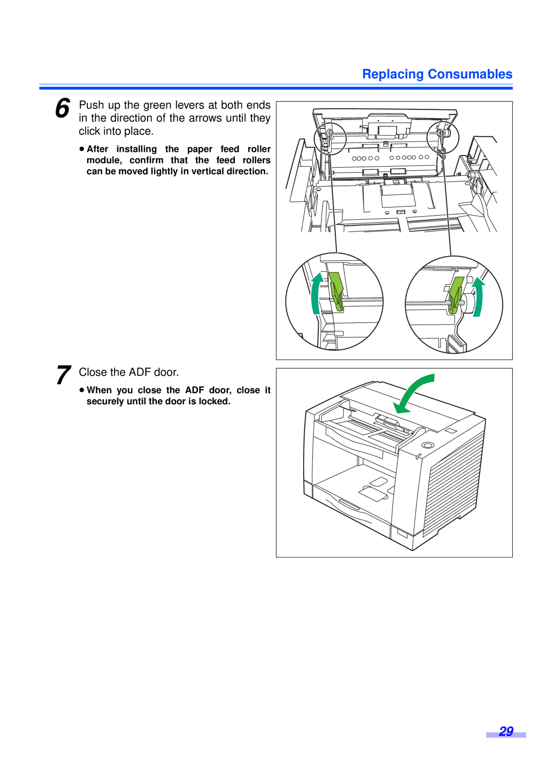 Panasonic KV-S2025CU, KV-S2045CU installation manual Close the ADF door 