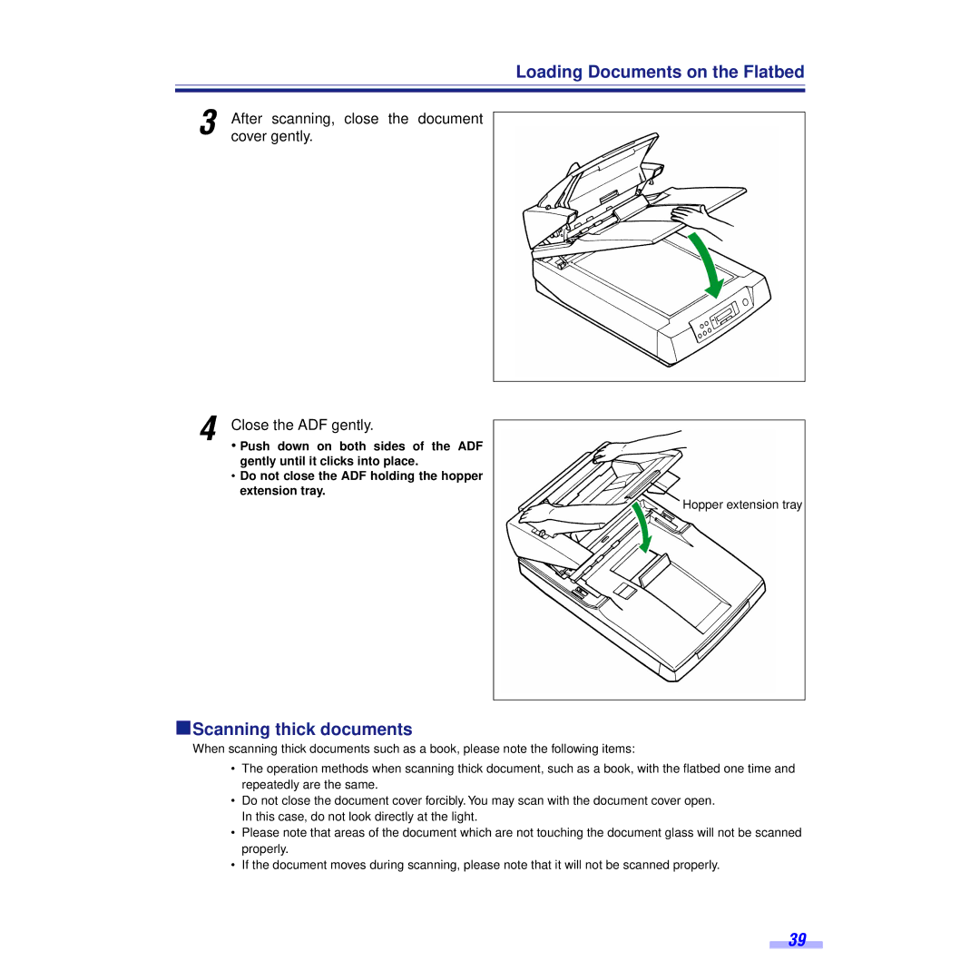 Panasonic KV-S6055WU, KV-S6050WU installation manual ºScanning thick documents 