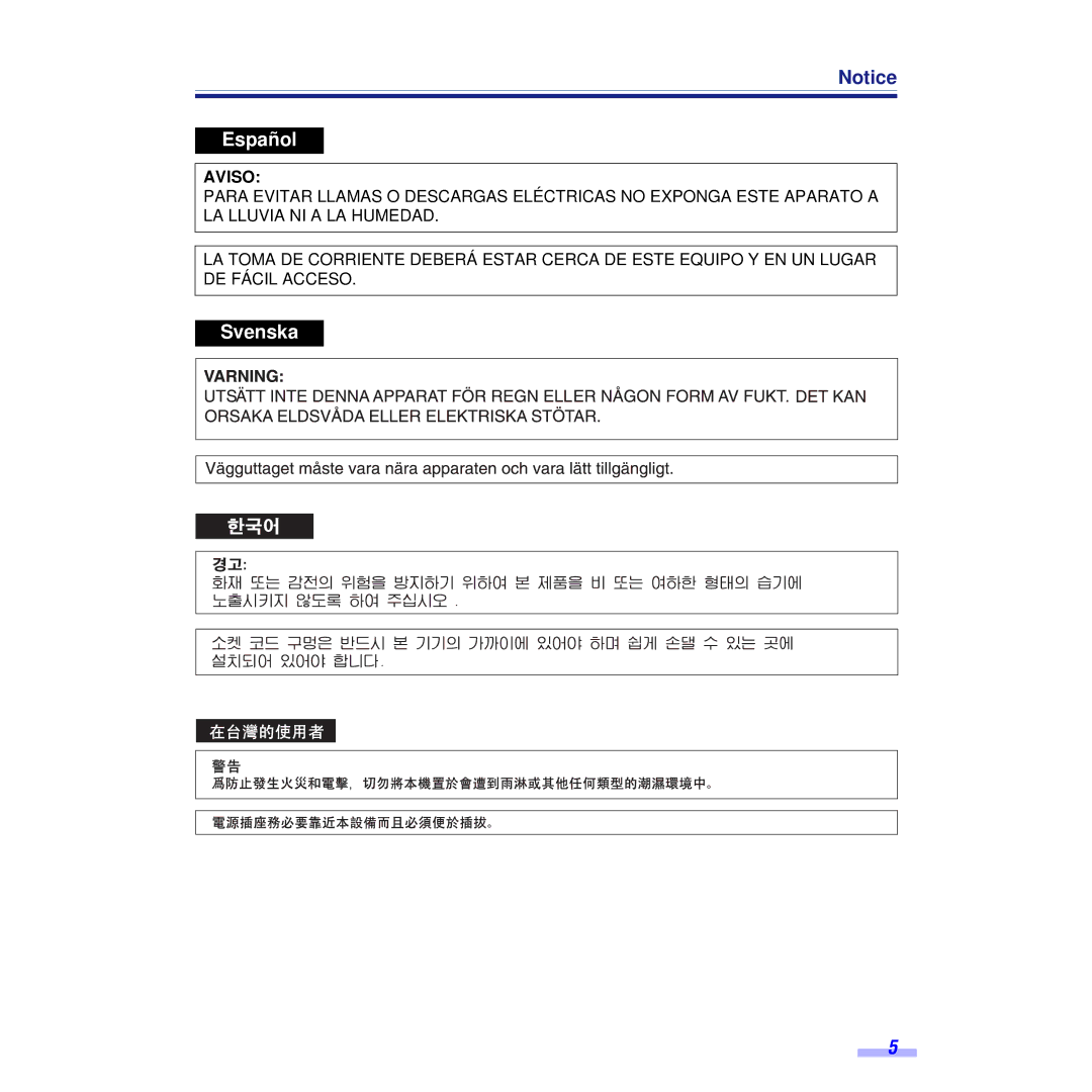 Panasonic KV-S6055WU, KV-S6050WU installation manual Svenska 