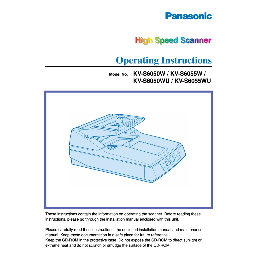 Panasonic installation manual Model No. KV-S6050W / KV-S6055W KV-S6050WU / KV-S6055WU 