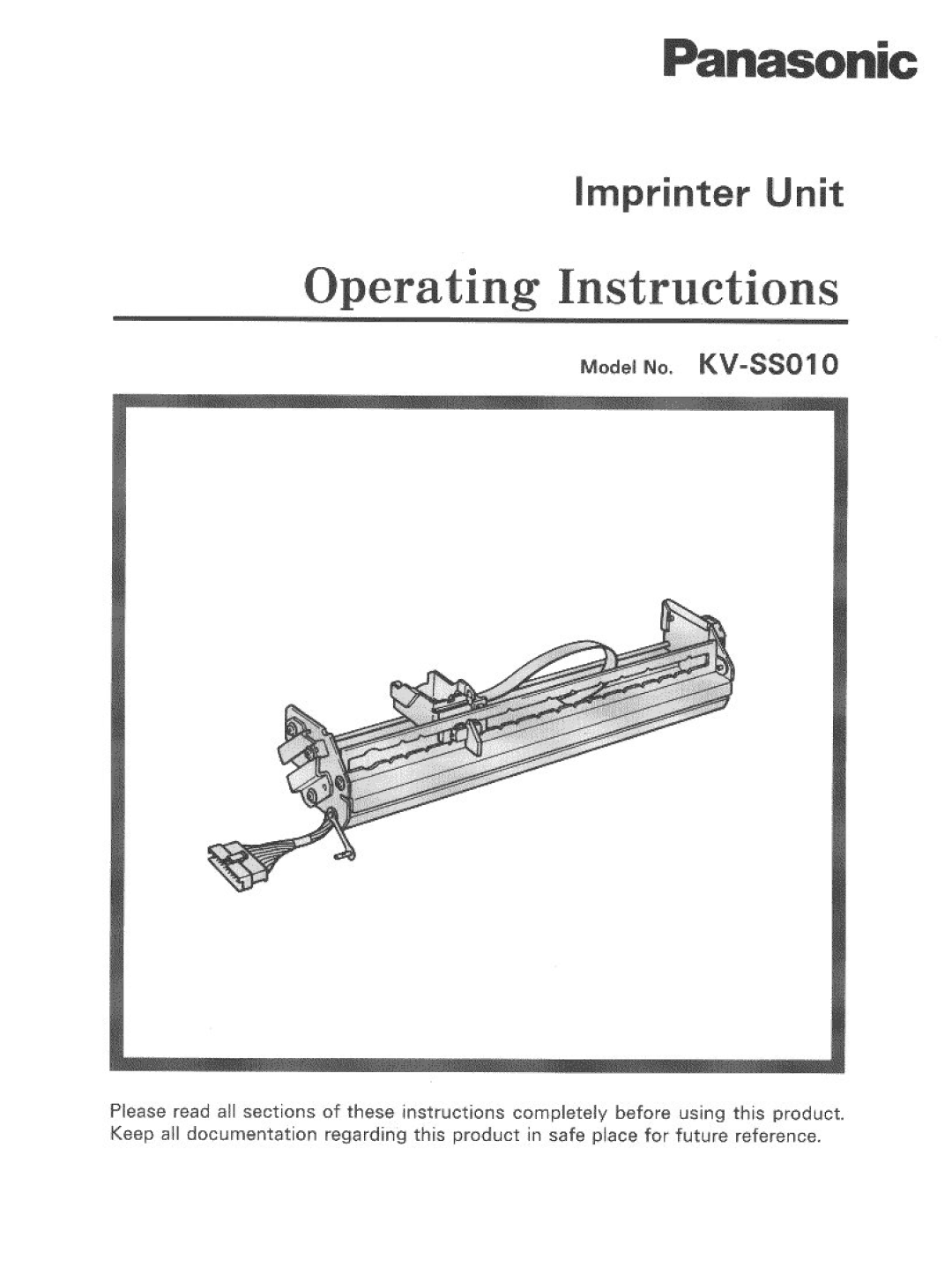 Panasonic KV-SS010 manual 