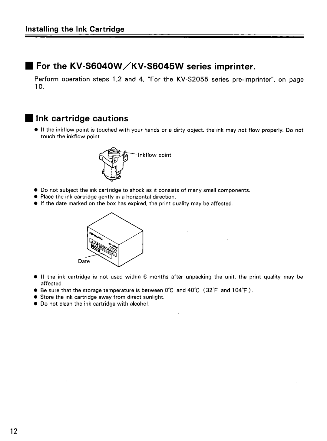 Panasonic KV-SS010 manual 