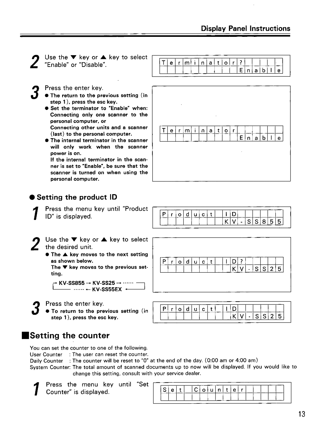 Panasonic KV-SS855D manual 