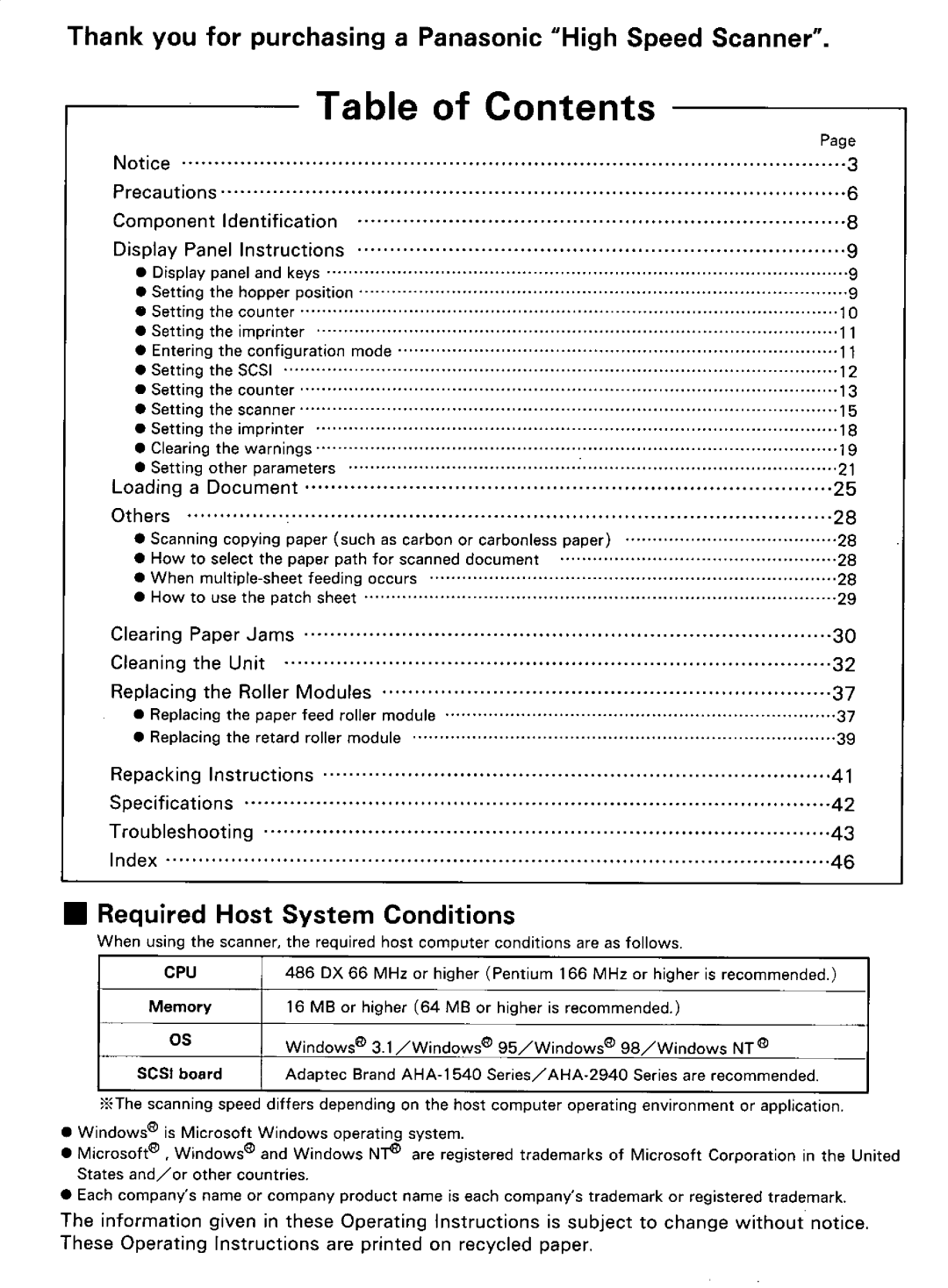 Panasonic KV-SS855D manual 