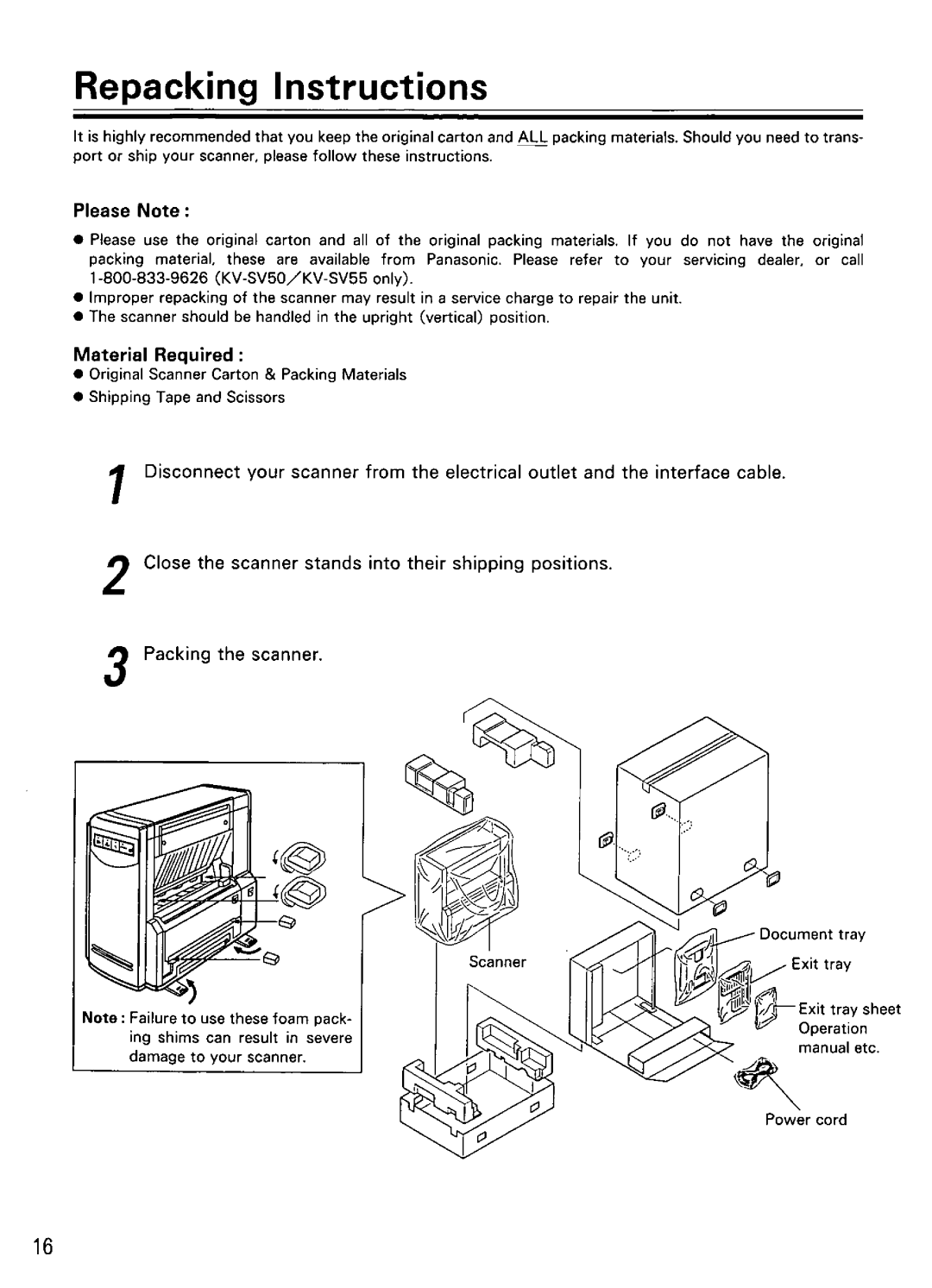 Panasonic KV-SV50 manual 