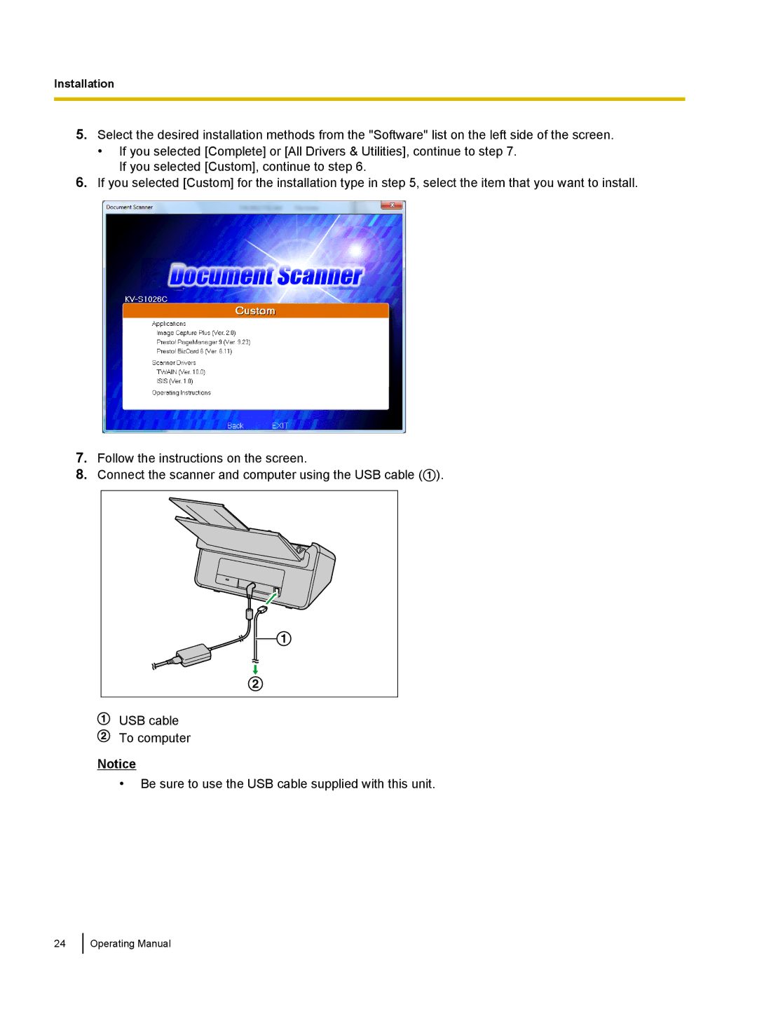 Panasonic KVS1015C, KC-S1026C manual Installation 