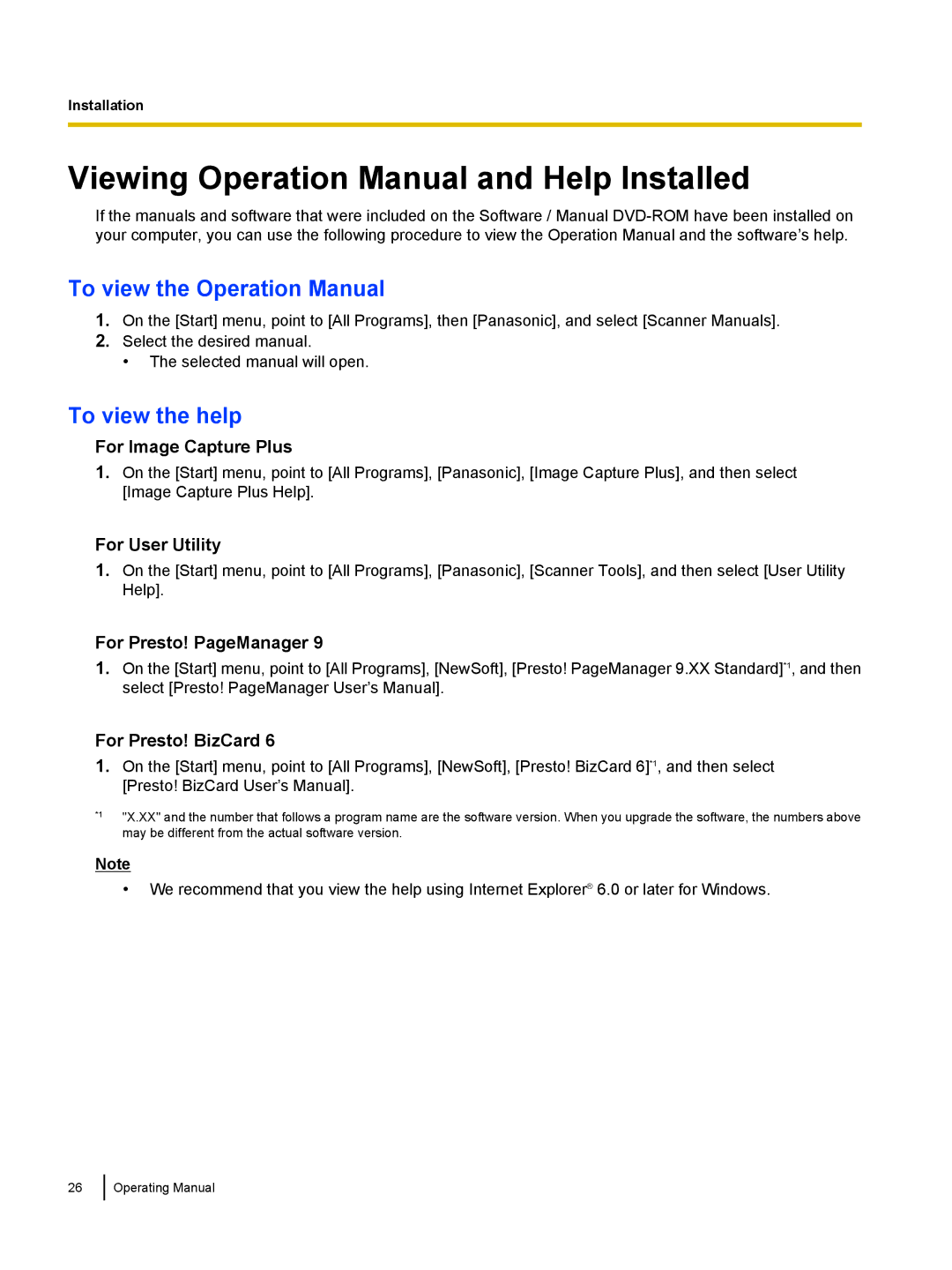 Panasonic KVS1015C, KC-S1026C manual To view the help, For Image Capture Plus 