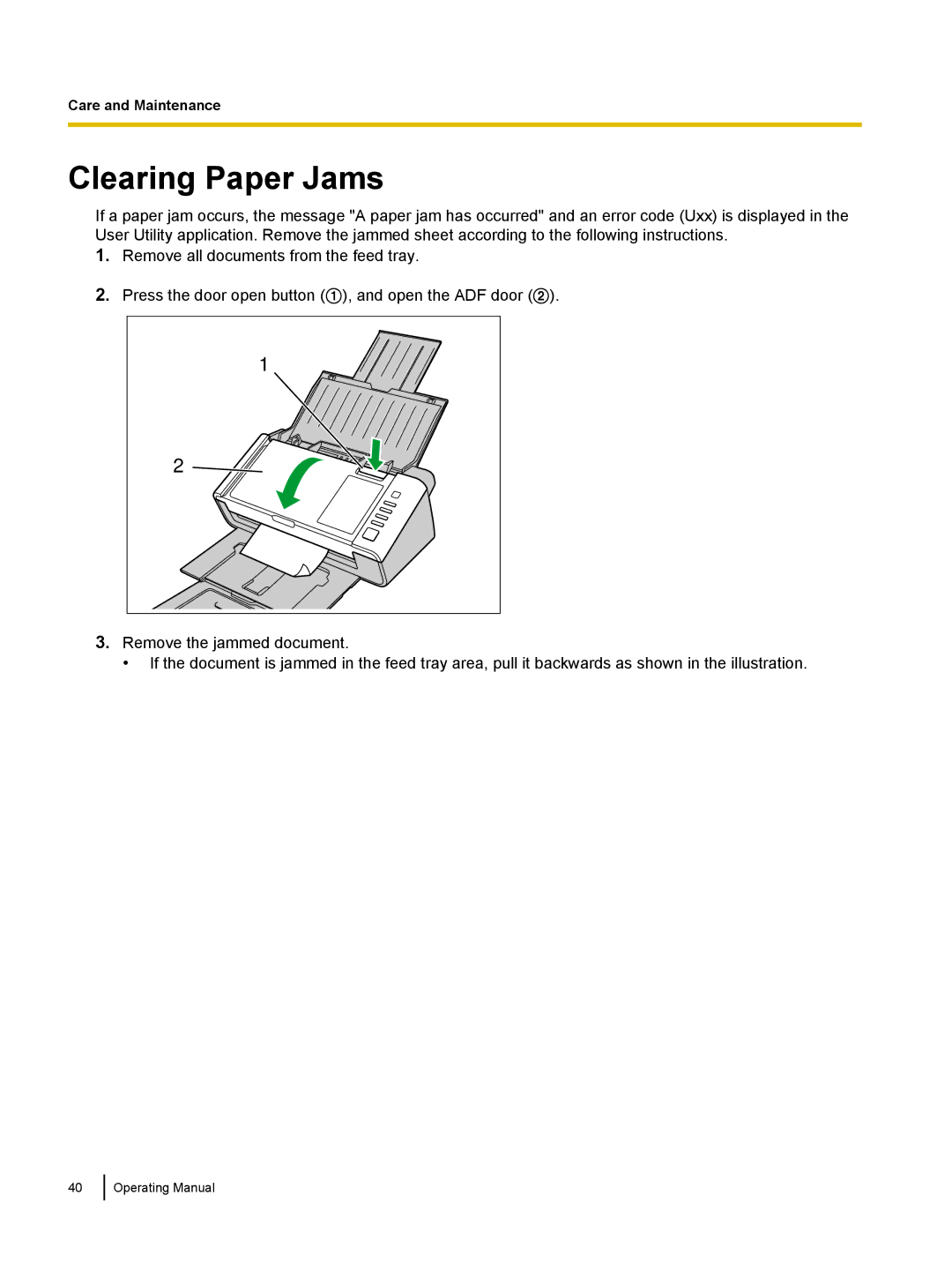 Panasonic KVS1015C, KC-S1026C manual Clearing Paper Jams 