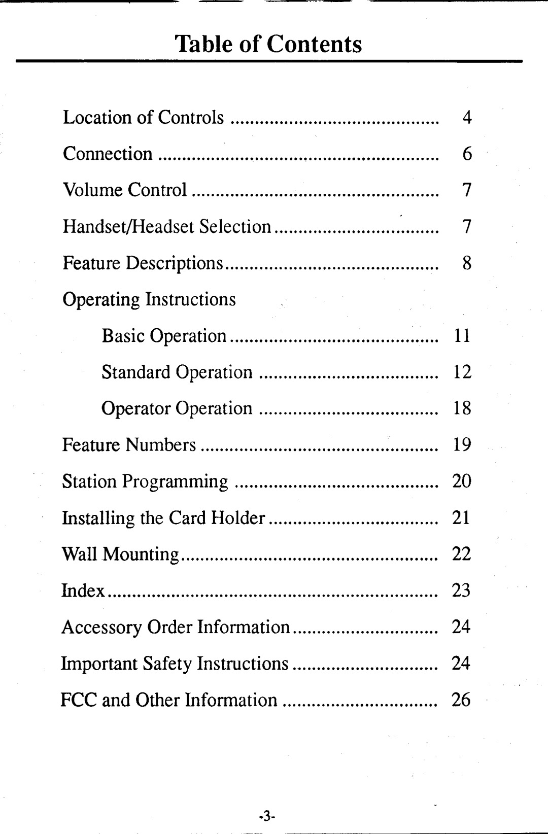 Panasonic KX -T7230 manual Thbleof Contents 