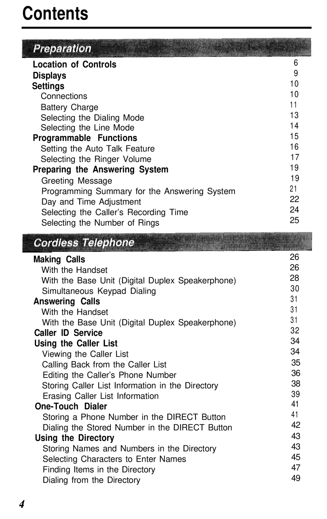 Panasonic KX- TG2583B manual Contents 