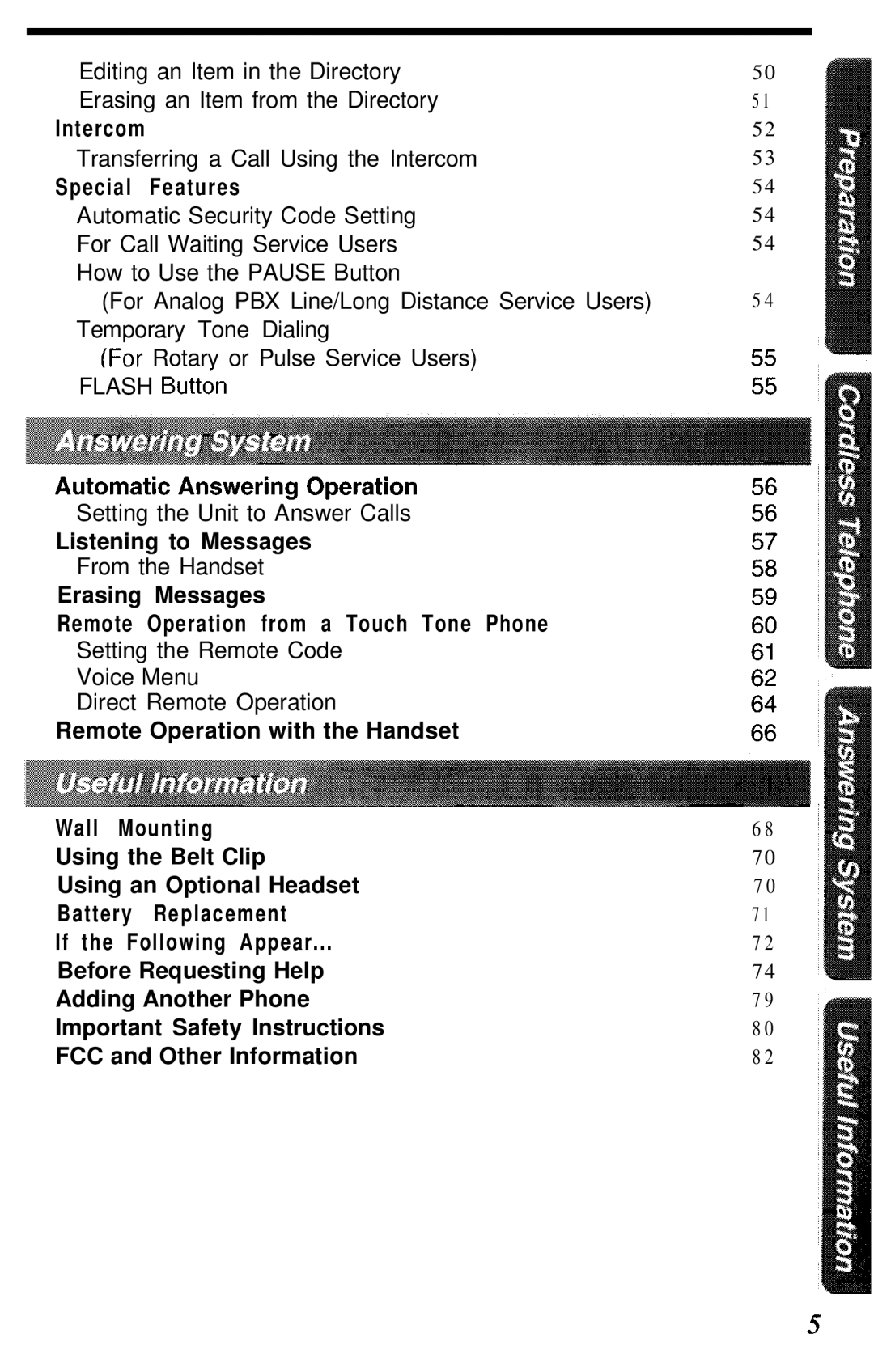 Panasonic KX- TG2583B manual Intercom 