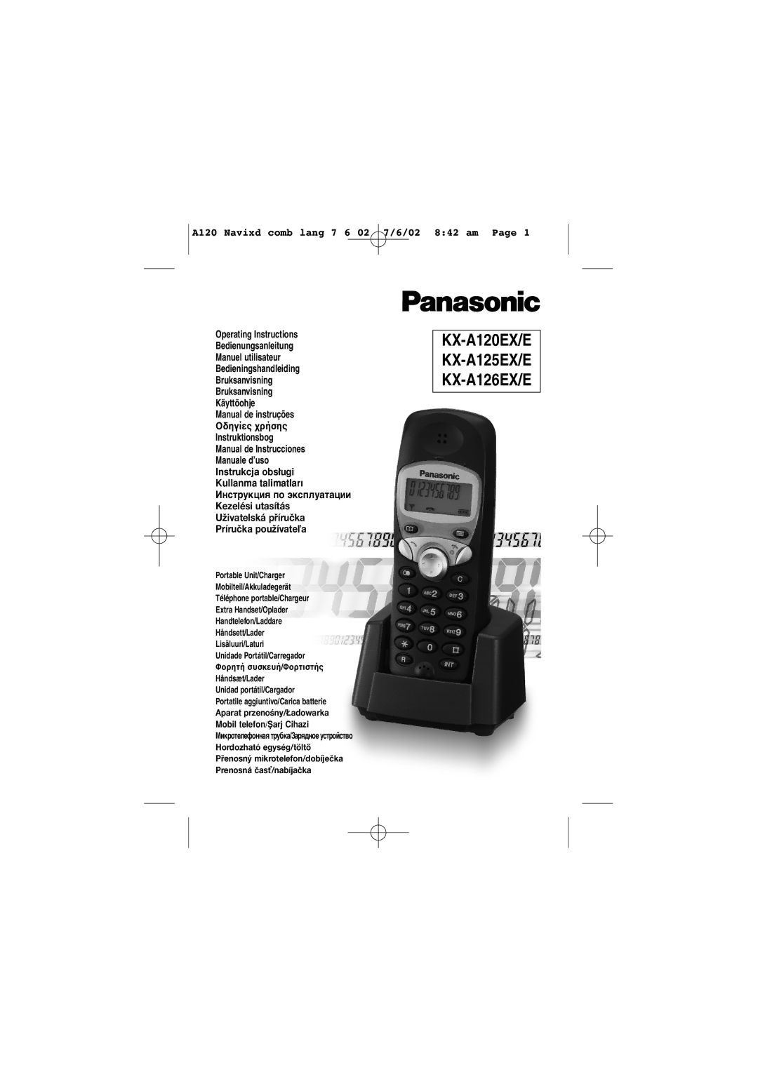 Panasonic operating instructions KX-A120EX/E KX-A125EX/E KX-A126EX/E 