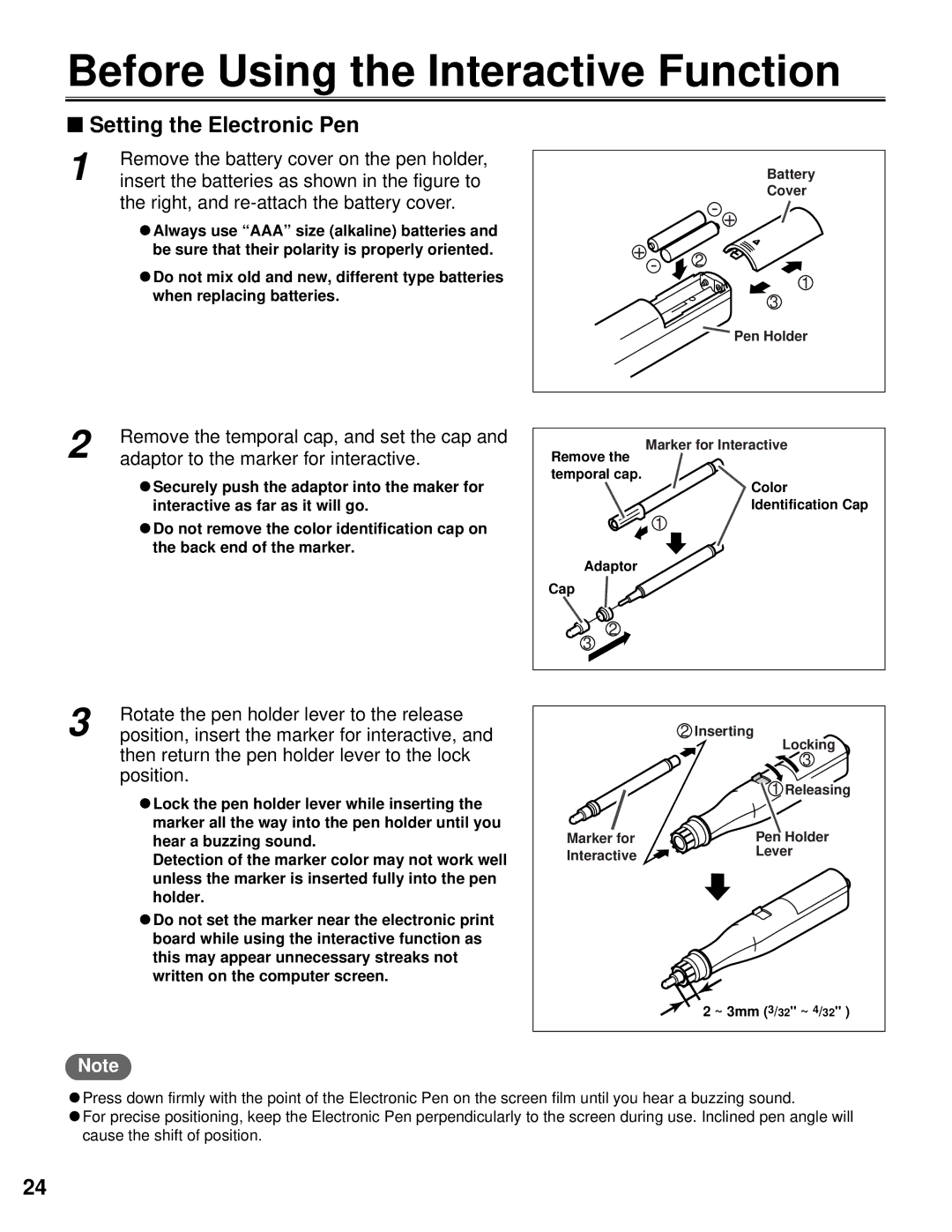 Panasonic KX-BP800 operating instructions Before Using the Interactive Function, Setting the Electronic Pen 