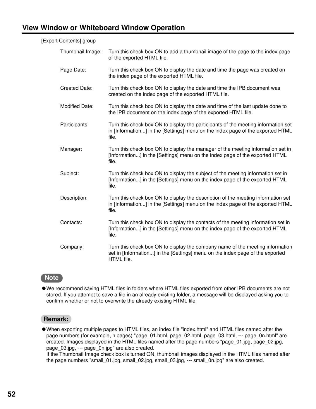 Panasonic KX-BP800 operating instructions View Window or Whiteboard Window Operation 