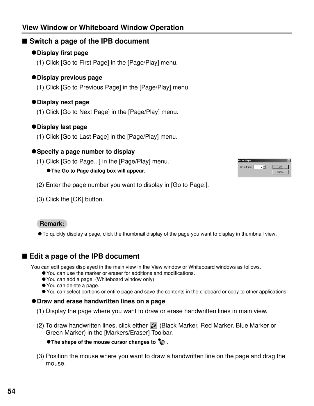 Panasonic KX-BP800 operating instructions Edit a page of the IPB document 