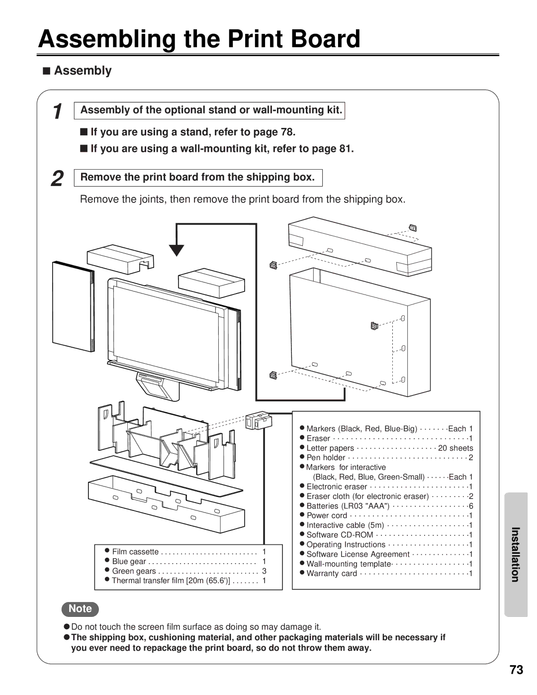 Panasonic KX-BP800 operating instructions Assembling the Print Board, Assembly 