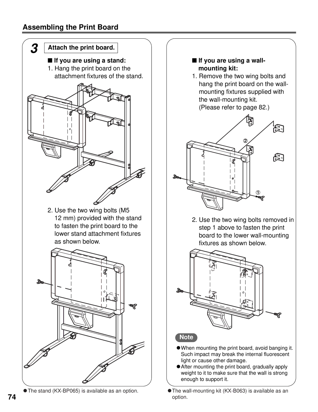 Panasonic KX-BP800 operating instructions Assembling the Print Board, Attach the print board If you are using a stand 