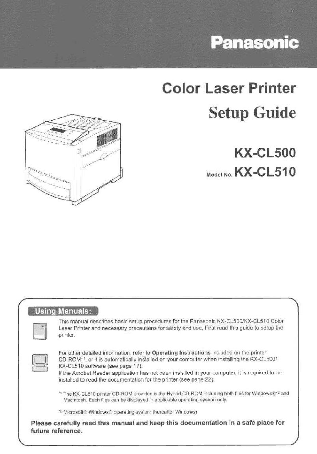 Panasonic KX-CL500, KX-CL510 manual 