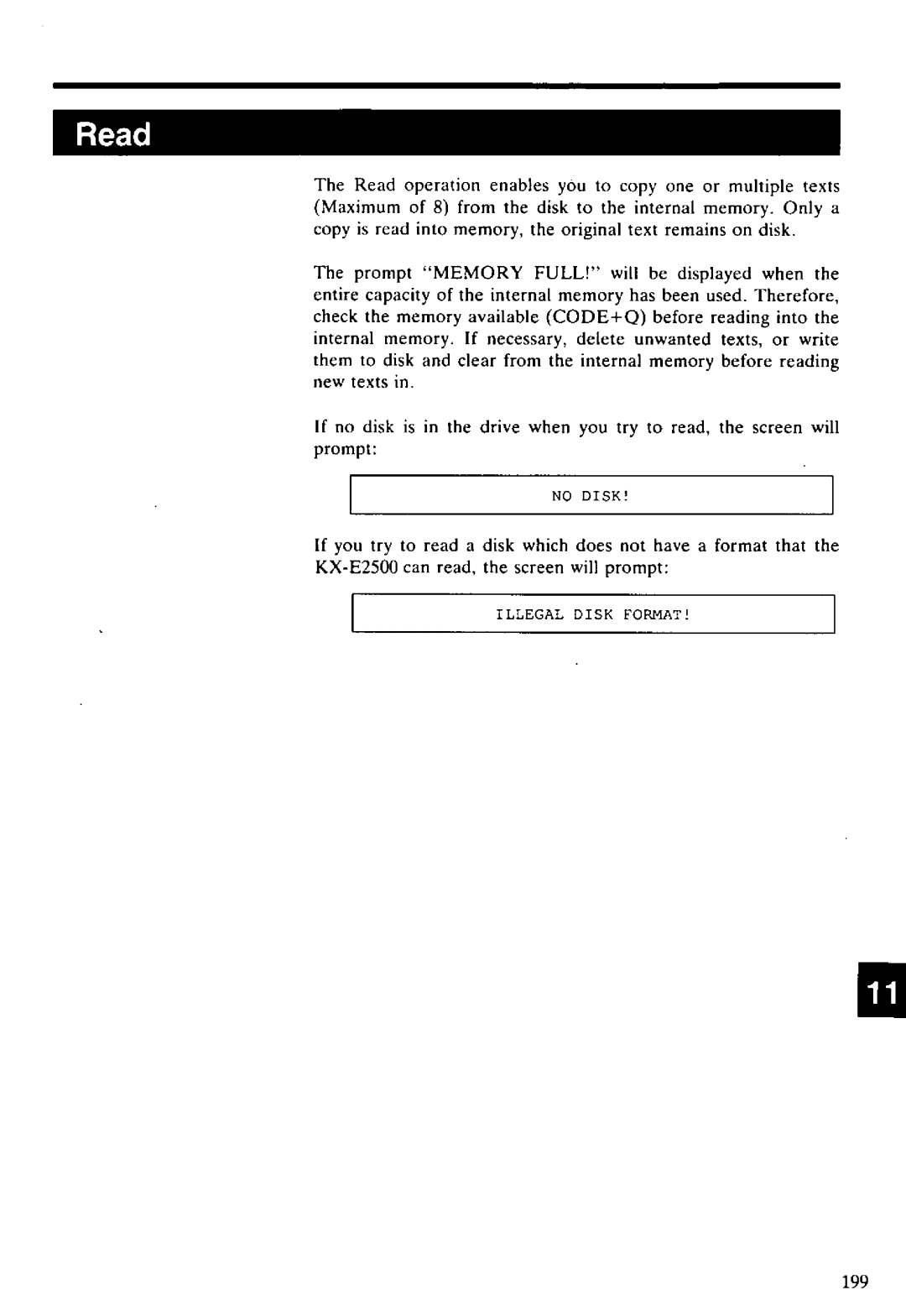 Panasonic KX-E2500 manual 