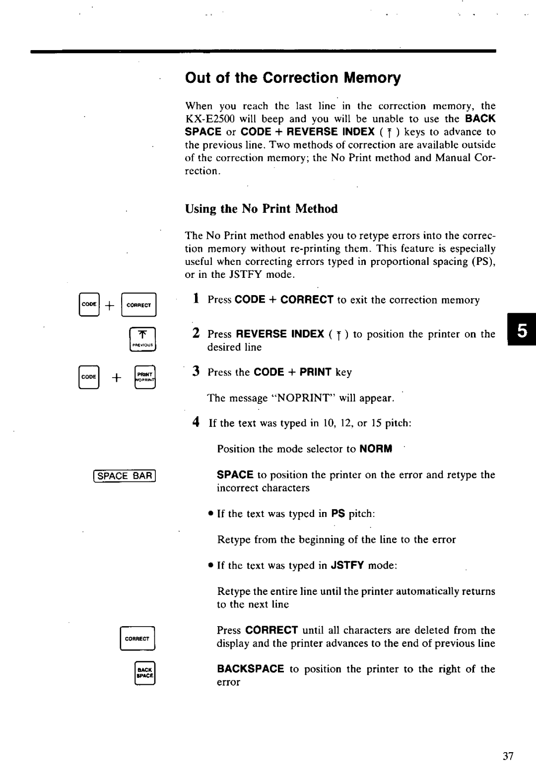 Panasonic KX-E2500 manual 