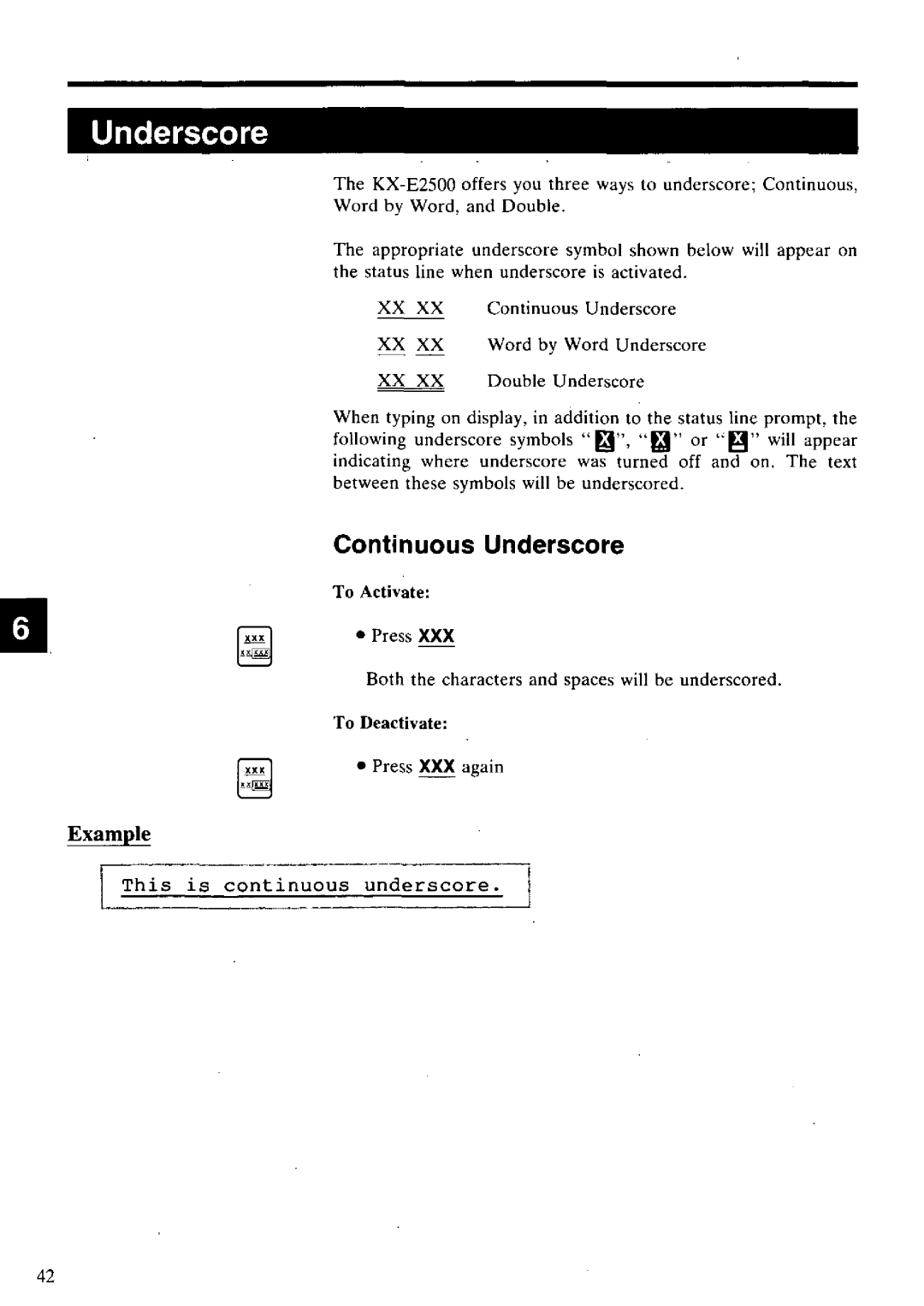 Panasonic KX-E2500 manual 