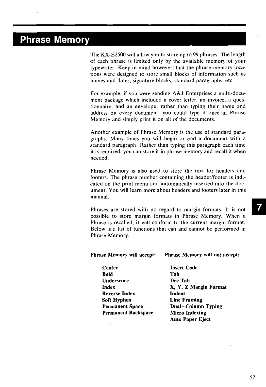 Panasonic KX-E2500 manual 