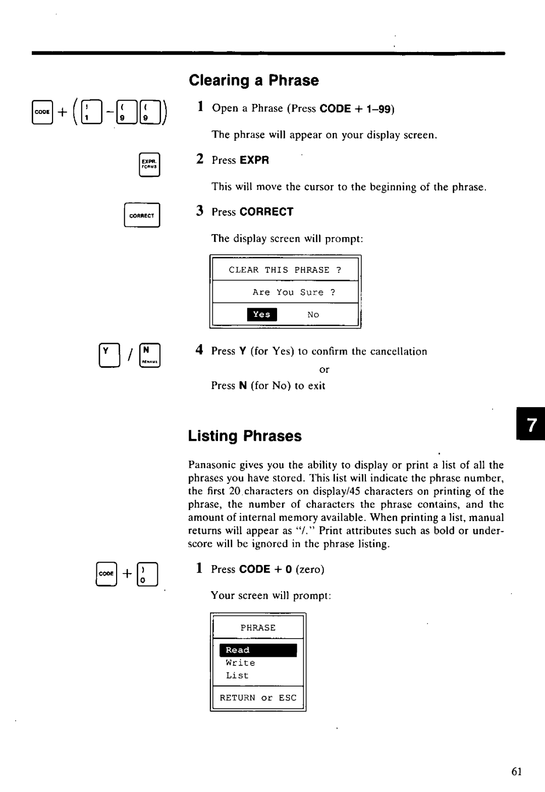 Panasonic KX-E2500 manual 