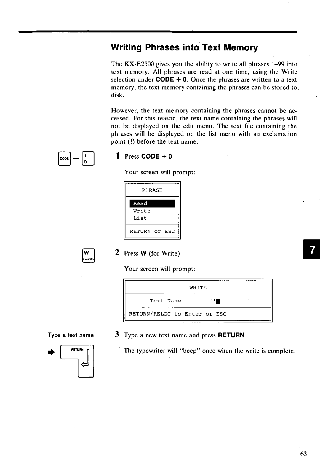 Panasonic KX-E2500 manual 