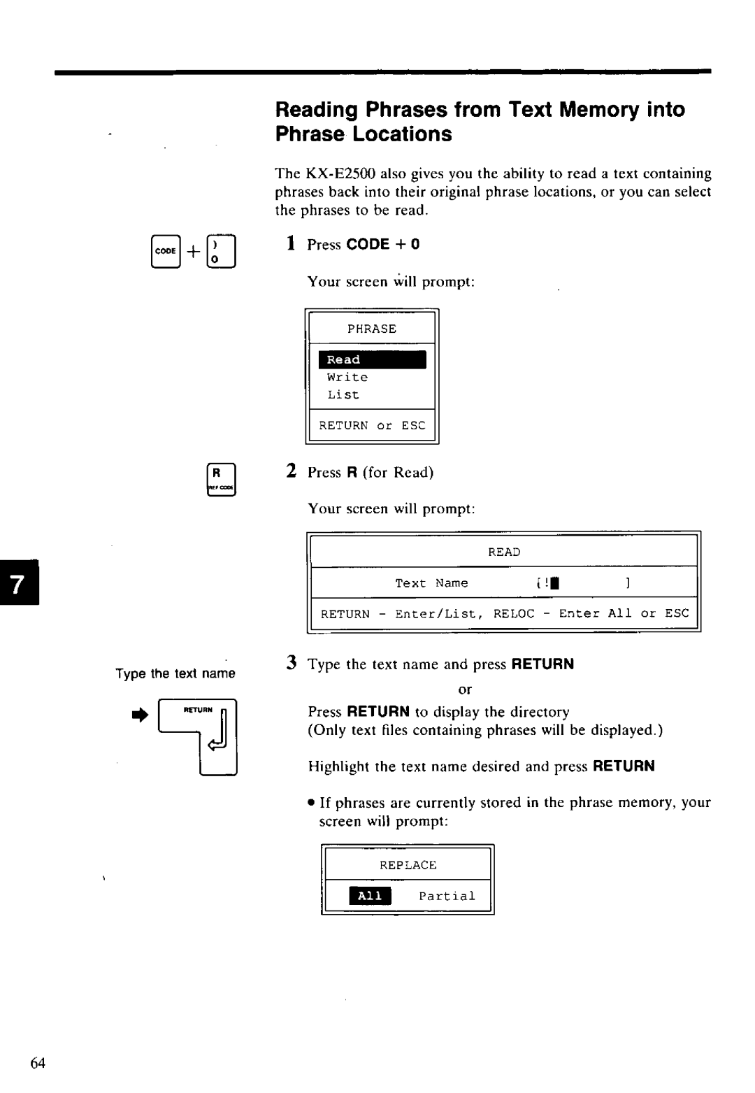 Panasonic KX-E2500 manual 