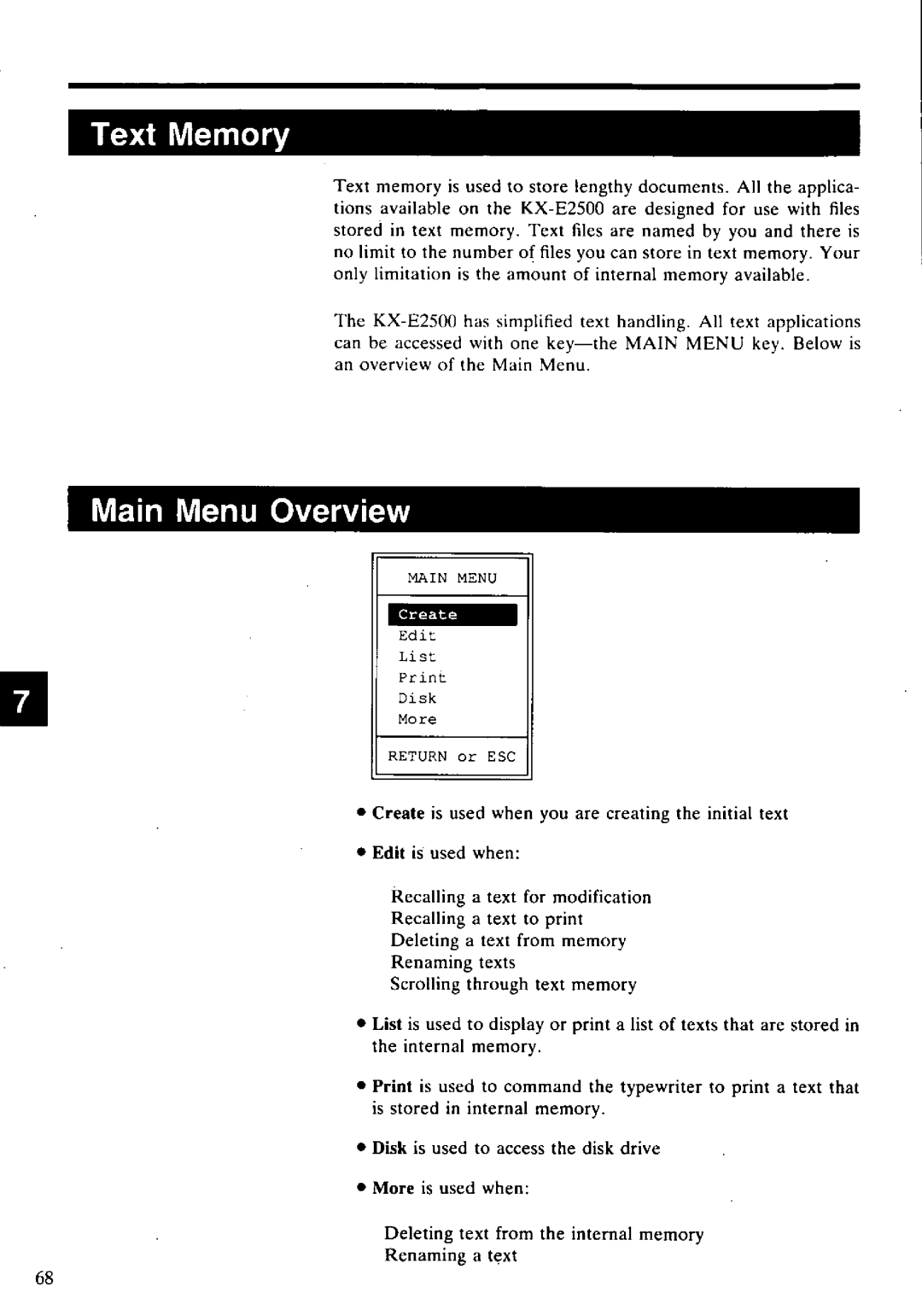 Panasonic KX-E2500 manual 