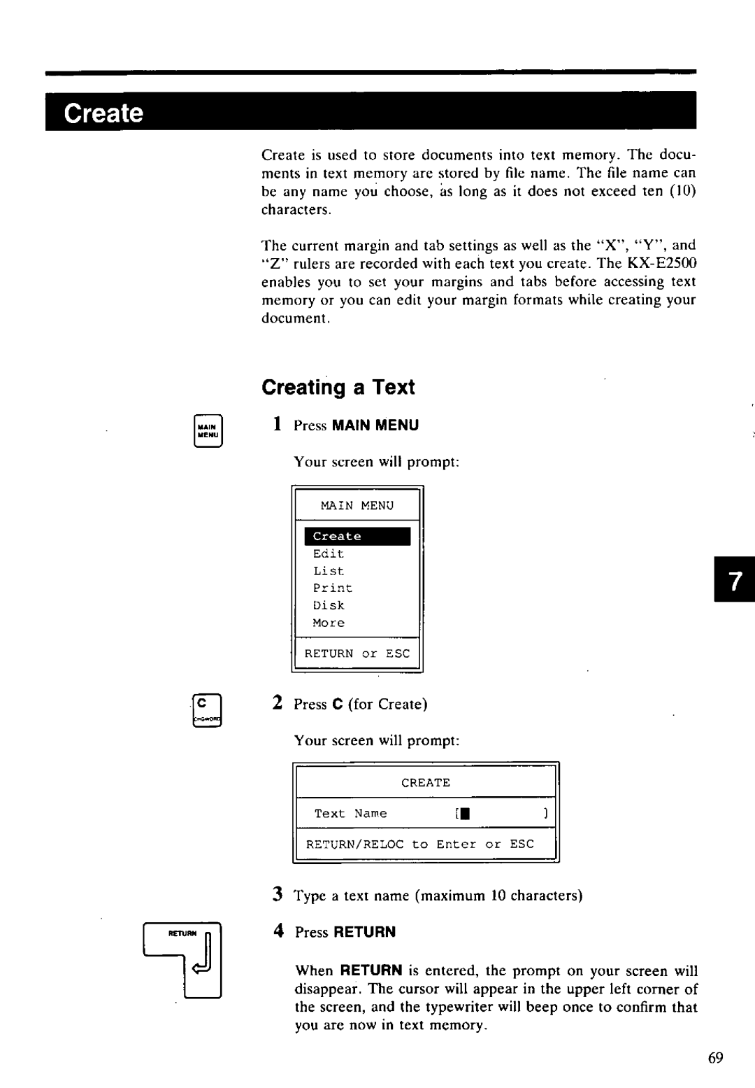 Panasonic KX-E2500 manual 