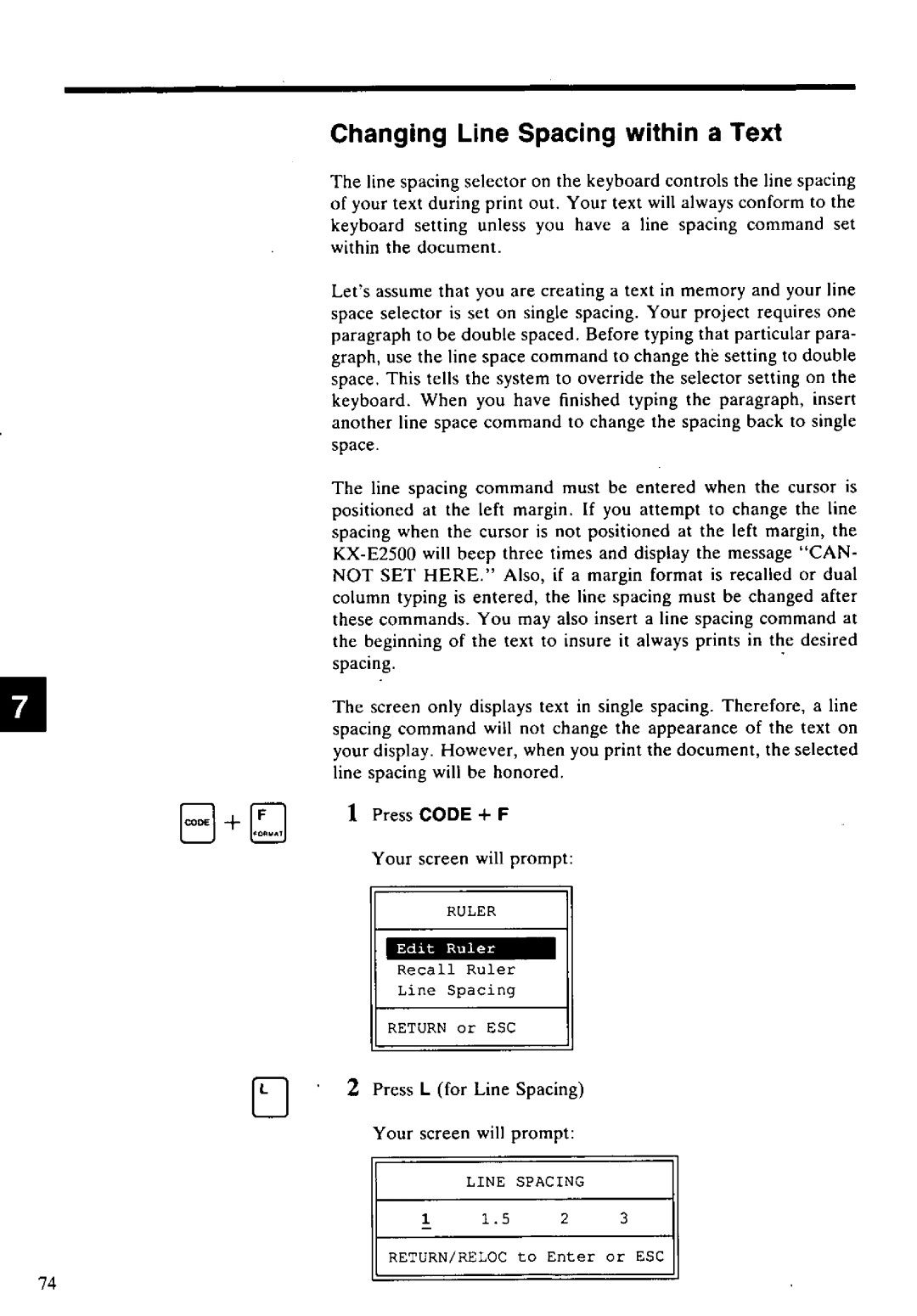 Panasonic KX-E2500 manual 