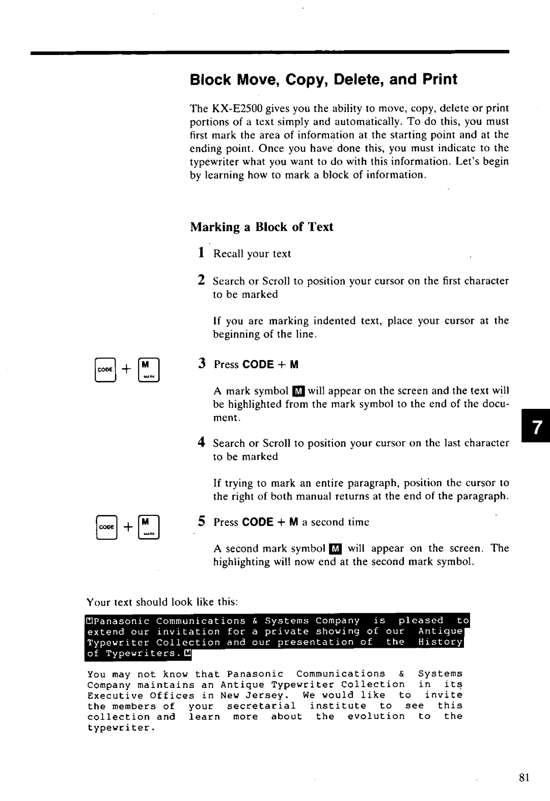 Panasonic KX-E2500 manual 