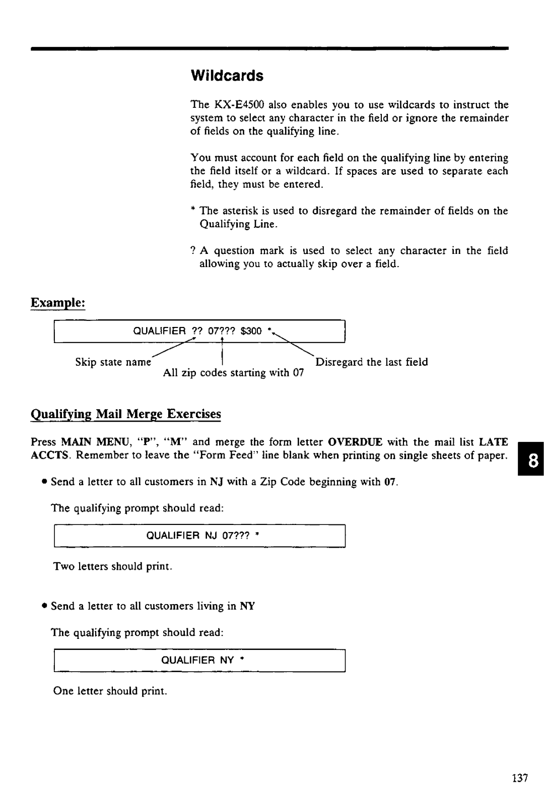 Panasonic KX-E4500 manual 