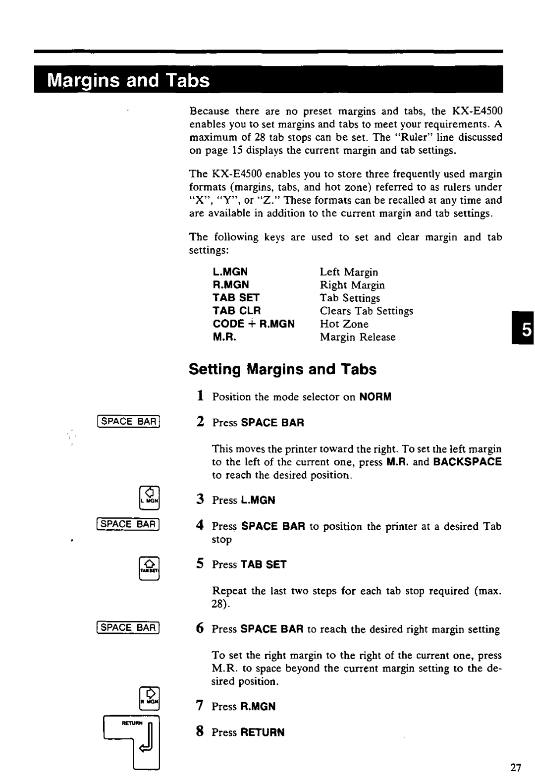 Panasonic KX-E4500 manual 