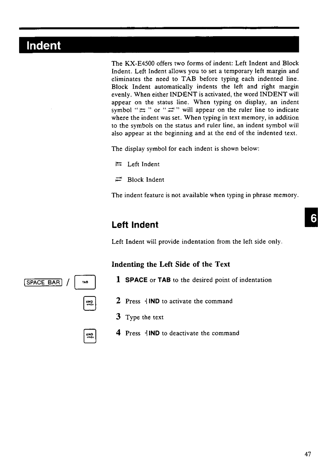 Panasonic KX-E4500 manual 