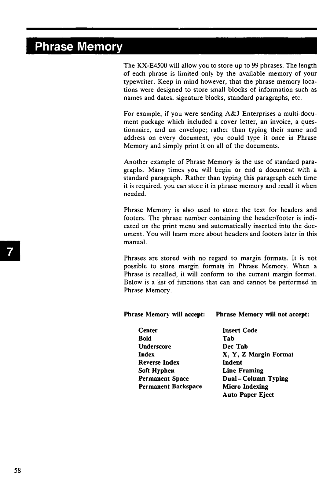 Panasonic KX-E4500 manual 