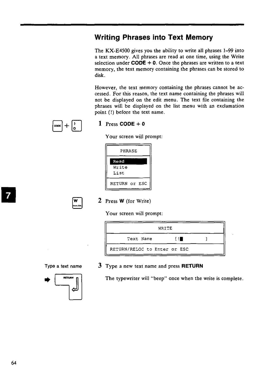 Panasonic KX-E4500 manual 