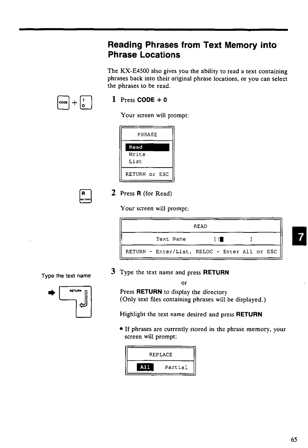Panasonic KX-E4500 manual 