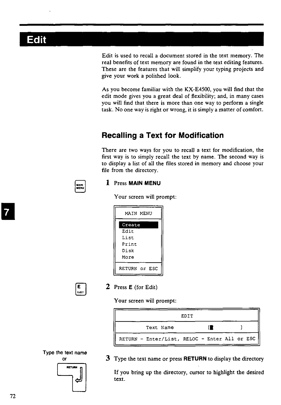 Panasonic KX-E4500 manual 